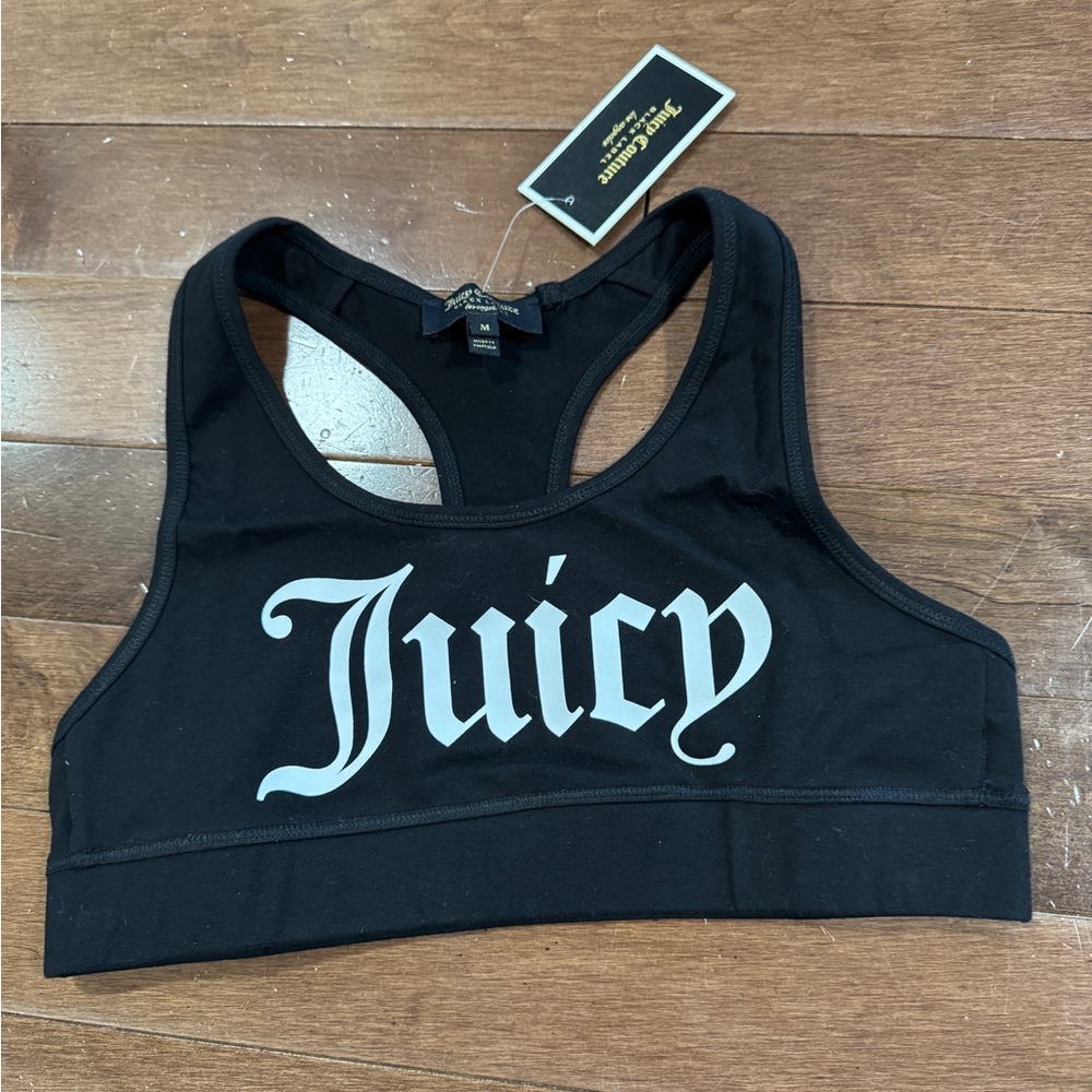Juicy Couture Black Racerback Sports Top Y2K